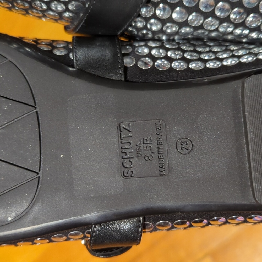 SCHUTZ Black Studded Mary Jane Flats - Picture 4 of 6
